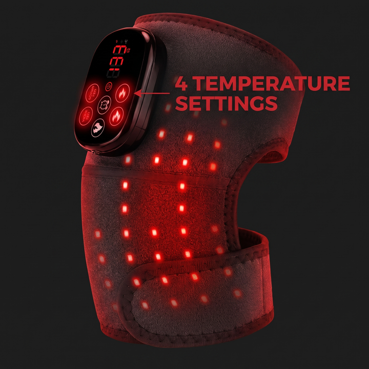 Cordless Heated Knee Wrap with Red Light Therapy 4 Temperature Settings Timer USB-C Rechargeable 5000mAh Knee Brace for Shoulder Elbow Home Use Recovery - 4 Temperature Settings