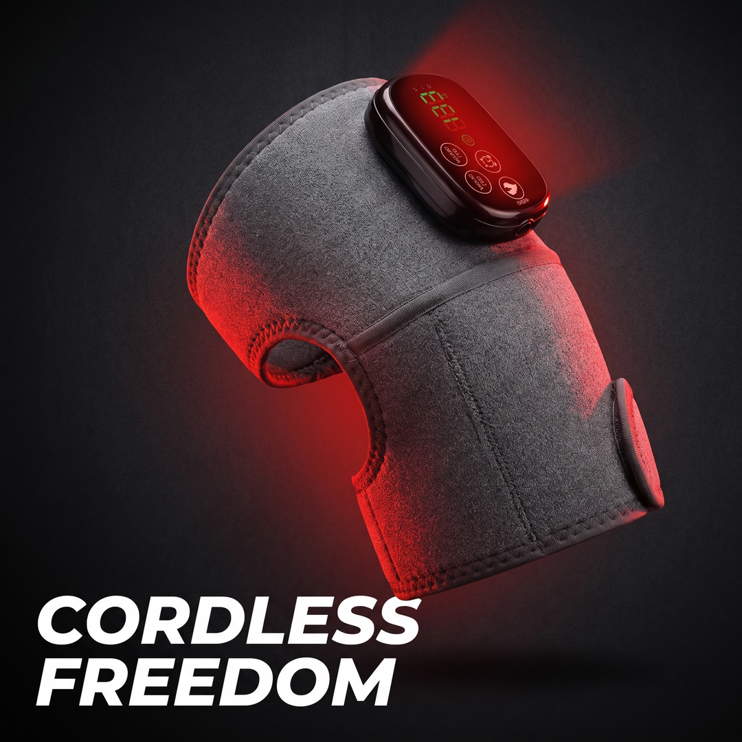 Cordless Heated Knee Wrap with Red Light Therapy 4 Temperature Settings Timer USB-C Rechargeable 5000mAh Knee Brace for Shoulder Elbow Home Use Recovery - Cordless Wireless Design