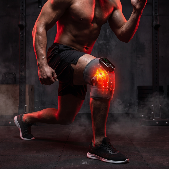 Cordless Heated Knee Wrap with Red Light Therapy 4 Temperature Settings Timer USB-C Rechargeable 5000mAh Knee Brace for Shoulder Elbow Home Use Recovery - Athletic Training Session