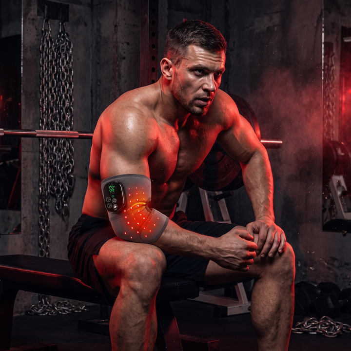 Cordless Heated Knee Wrap with Red Light Therapy 4 Temperature Settings Timer USB-C Rechargeable 5000mAh Knee Brace for Shoulder Elbow Home Use Recovery - Elbow Application