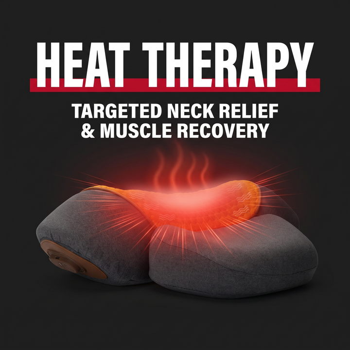 Electric Neck Massager Pillow Cervical Traction Support Pillow with Heat Vibration Massage Orthopedic Neck Stretcher for Back Pain Relief Home Use - Heat Therapy Function