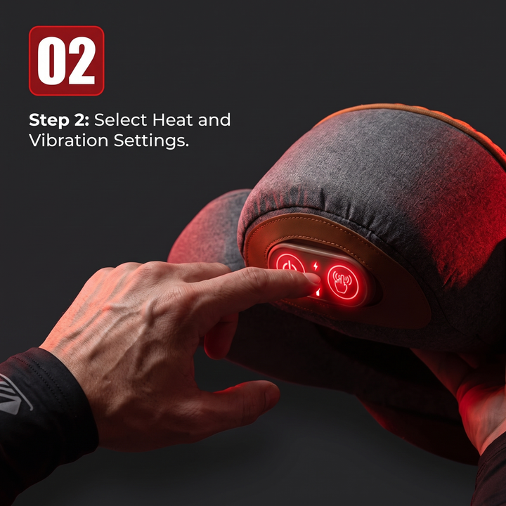 Electric Neck Massager Pillow Cervical Traction Support Pillow with Heat Vibration Massage Orthopedic Neck Stretcher for Back Pain Relief Home Use - How to Use Step 2