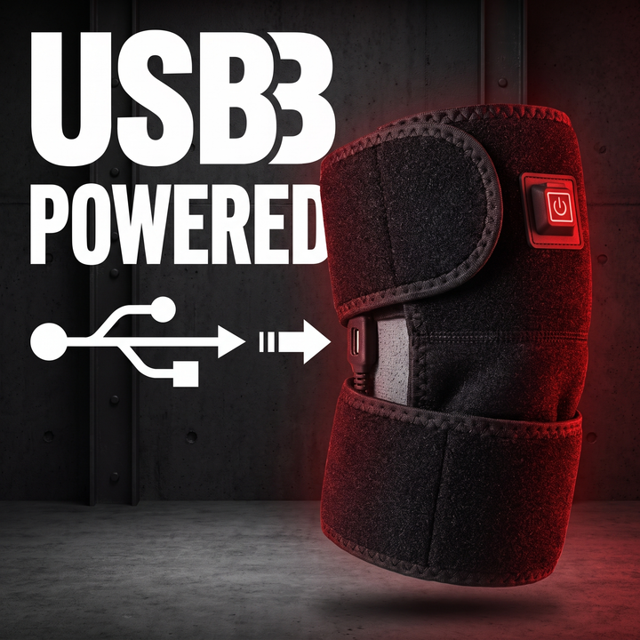 Electric Heated Knee Wrap USB Powered Knee Heating Pad Adjustable Warming Strap Joint Support Brace for Home Recovery Daily Use – USB Powered Feature