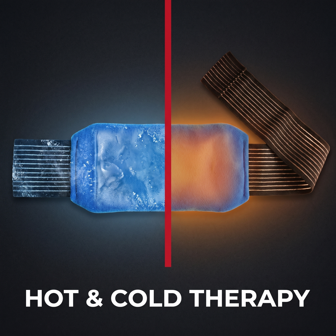 Professional Gel Ice Pack with Adjustable Elastic Strap Hot Cold Compress Wrap for Shoulder Knee Back Neck Ankle Recovery Support - Hot and Cold Therapy