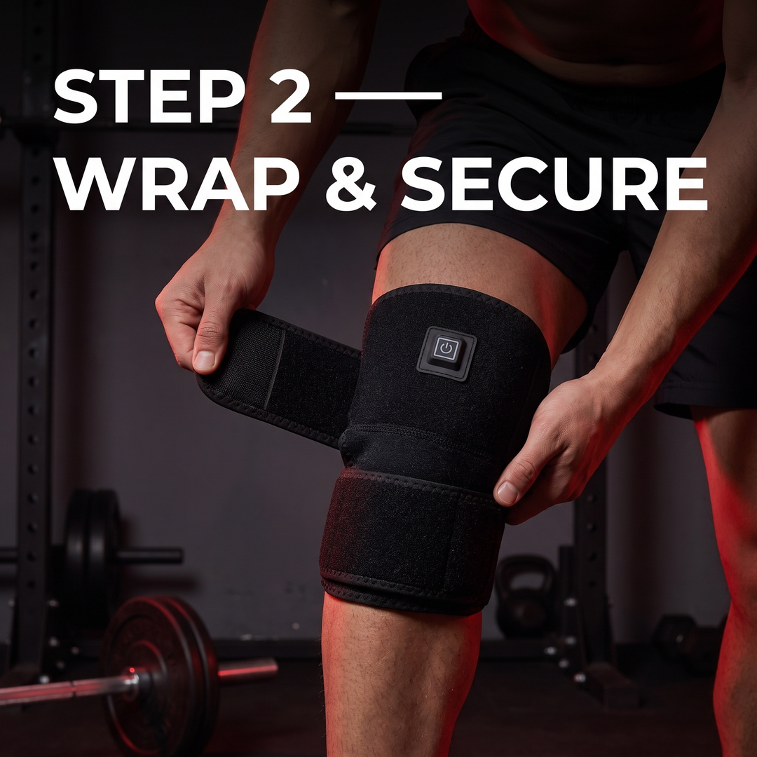 Electric Heated Knee Wrap USB Powered Knee Heating Pad Adjustable Warming Strap Joint Support Brace for Home Recovery Daily Use – How To Use Step 2 Wrap and Secure
