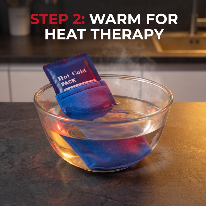 Professional Gel Ice Pack with Adjustable Elastic Strap Hot Cold Compress Wrap for Shoulder Knee Back Neck Ankle Recovery Support - Step 2 Warm for Heat Therapy