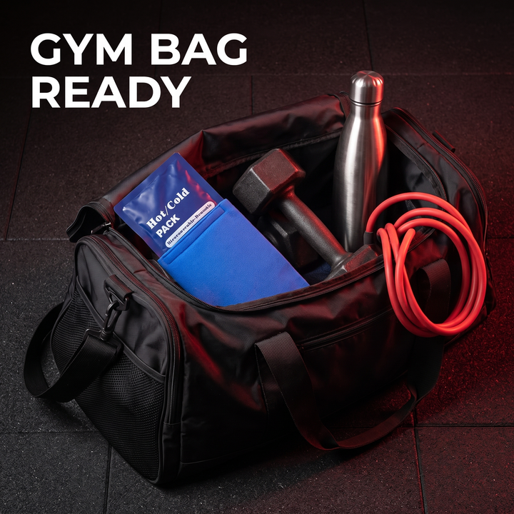 Professional Gel Ice Pack with Adjustable Elastic Strap Hot Cold Compress Wrap for Shoulder Knee Back Neck Ankle Recovery Support - Gym Bag Ready Lifestyle