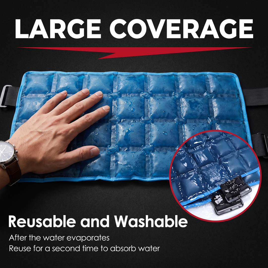 Reusable Large Ice Pack Hot Cold Gel Pack for Knee Leg Back Neck Shoulder Muscle Recovery Cooling Wrap Massage Pad Pain Relief Support - Large Coverage Feature