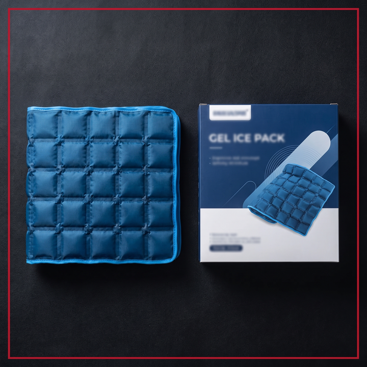 Reusable Large Ice Pack Hot Cold Gel Pack for Knee Leg Back Neck Shoulder Muscle Recovery Cooling Wrap Massage Pad Pain Relief Support - Packaging Flat Lay