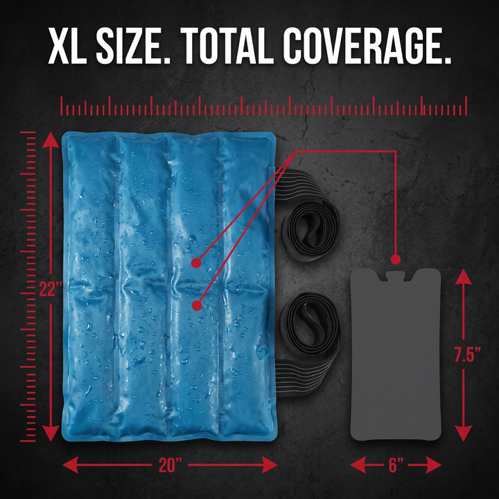 Reusable Large Ice Pack Hot Cold Gel Pack for Knee Leg Back Neck Shoulder Muscle Recovery Cooling Wrap Massage Pad Pain Relief Support - XL Size Coverage Comparison