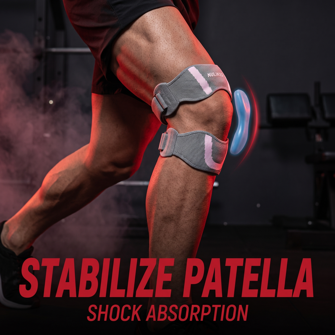 Adjustable Patella Knee Strap with Ergonomic Silicone Pad Patellar Tendon Support Compression Brace Breathable Sports Knee Band for Running Cycling Fitness - Grey Hero