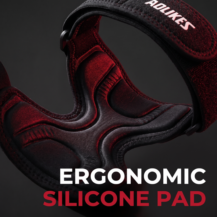 Adjustable Patella Knee Strap with Ergonomic Silicone Pad Patellar Tendon Support Compression Brace Breathable Sports Knee Band for Running Cycling Fitness - Ergonomic Silicone Pad Feature