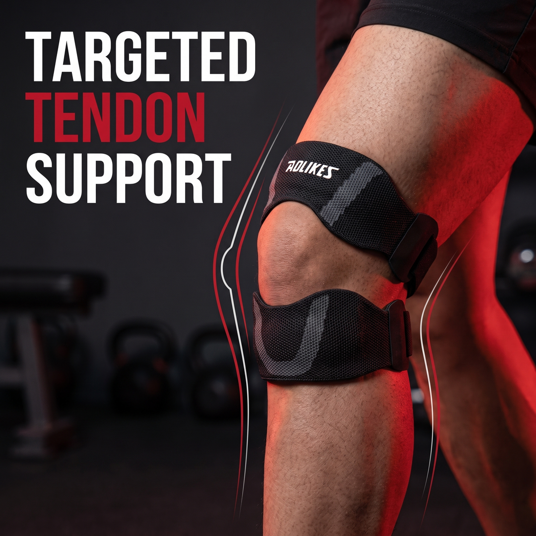 Adjustable Patella Knee Strap with Ergonomic Silicone Pad Patellar Tendon Support Compression Brace Breathable Sports Knee Band for Running Cycling Fitness - Targeted Patellar Tendon Support