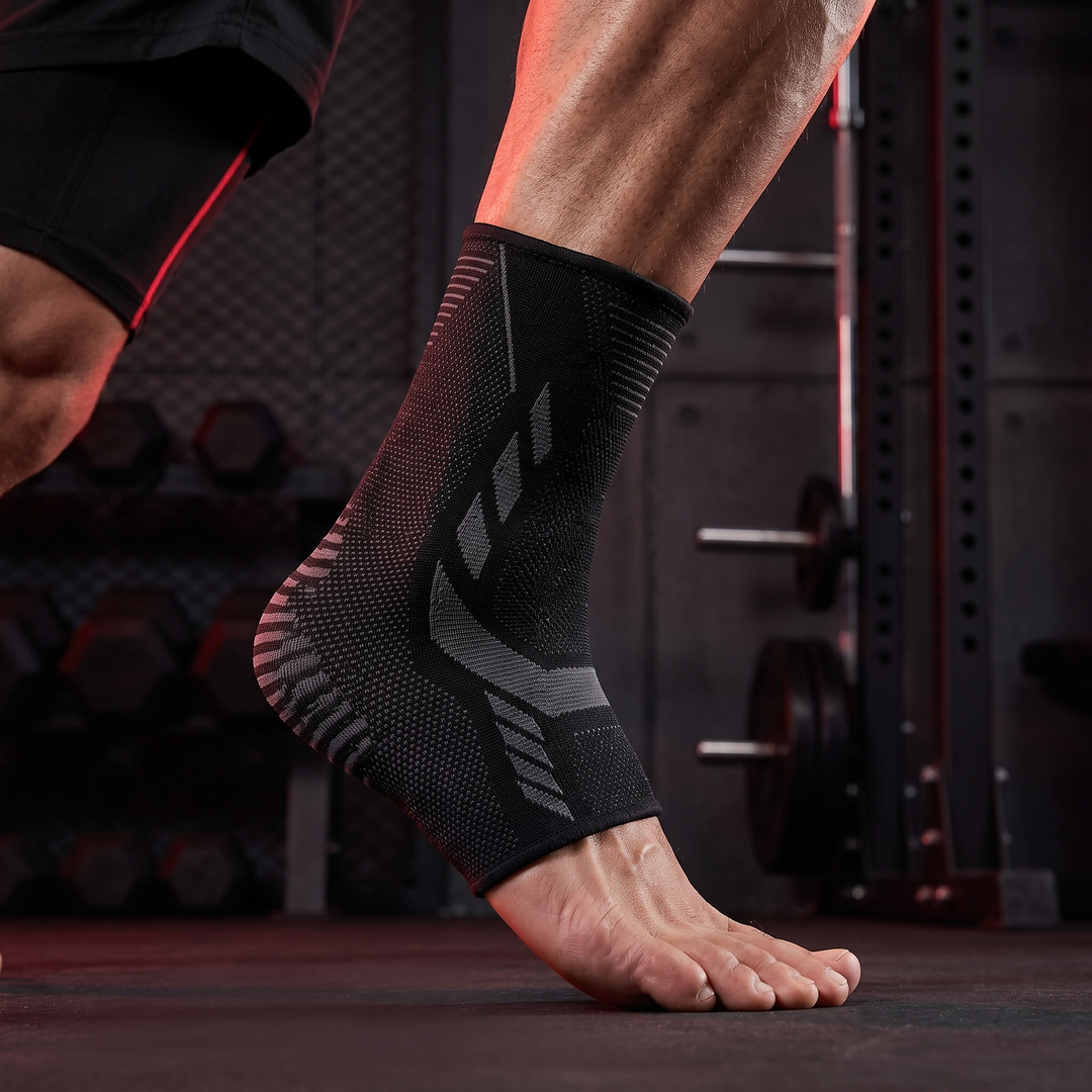 Adjustable Ankle Support Strap Compression Sleeve Knit Stretch Brace Joint Protector Sports Gym Injury Recovery Elastic Belt - secure locked-in fit
