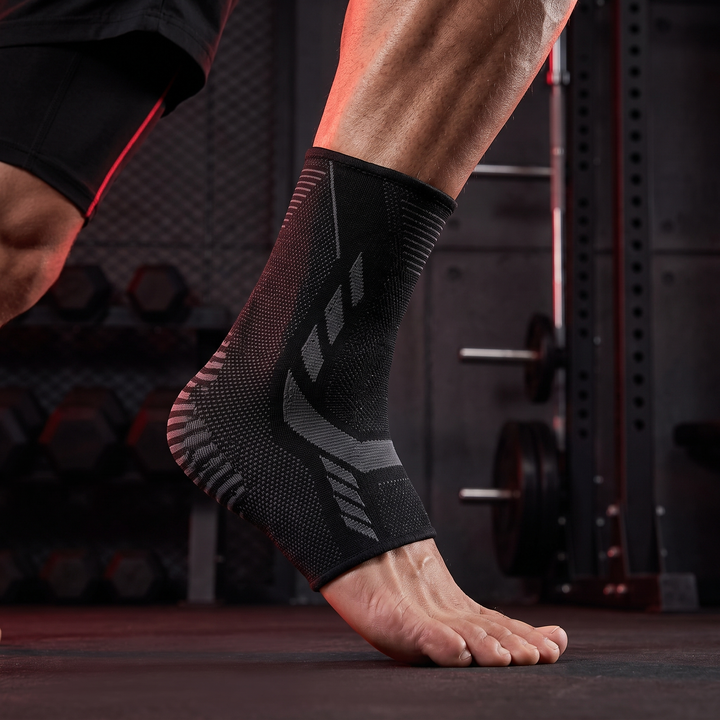 Adjustable Ankle Support Strap Compression Sleeve Knit Stretch Brace Joint Protector Sports Gym Injury Recovery Elastic Belt - secure locked-in fit