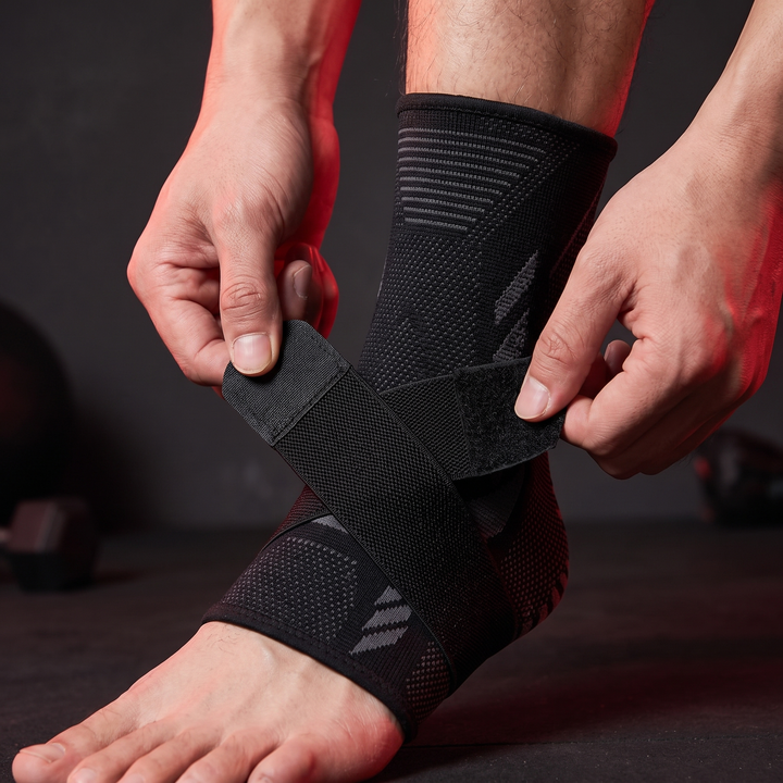 Adjustable Ankle Support Strap Compression Sleeve Knit Stretch Brace Joint Protector Sports Gym Injury Recovery Elastic Belt - how to adjust step 2