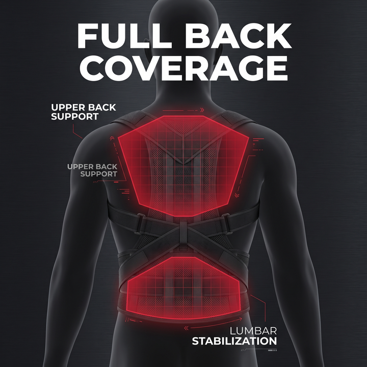 Adjustable Back Brace Posture Corrector for Men and Women Full Back Support Upper Lower Back Shoulder Straightener Posture Support Brace - Full Back Coverage