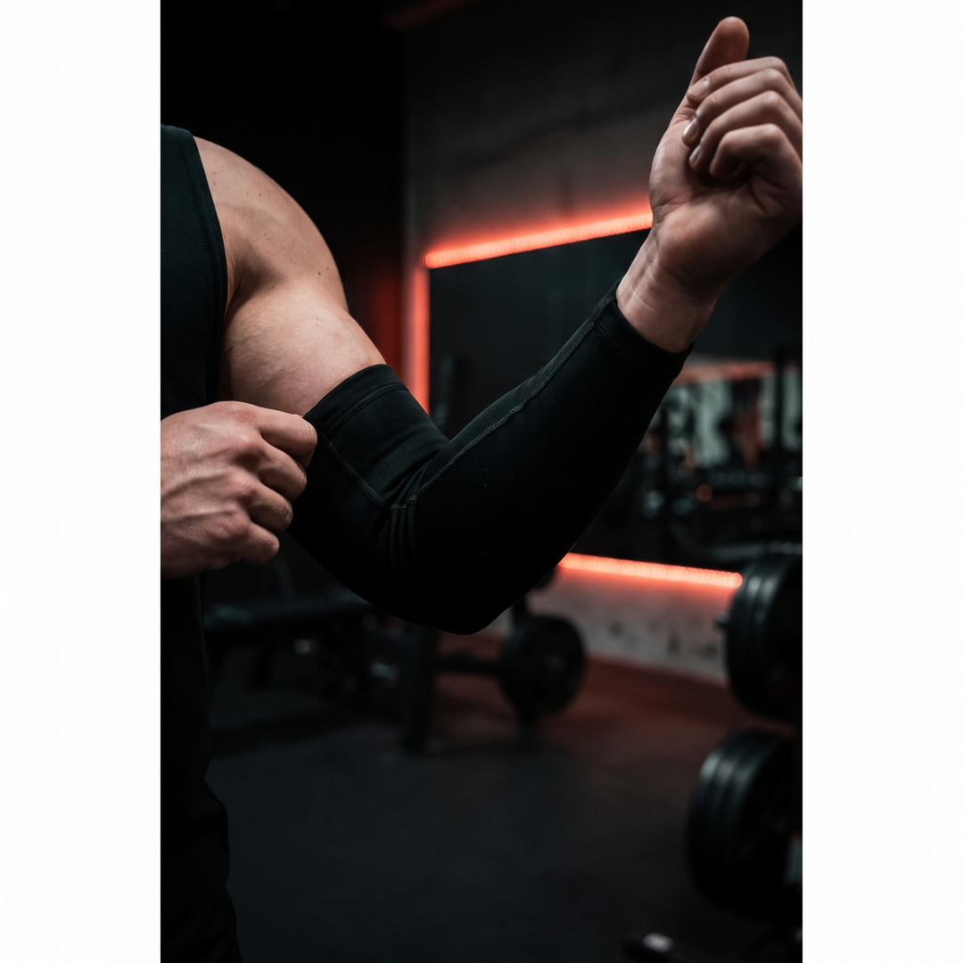 Professional Elbow Brace Compression Sleeve - adjusting sleeve position