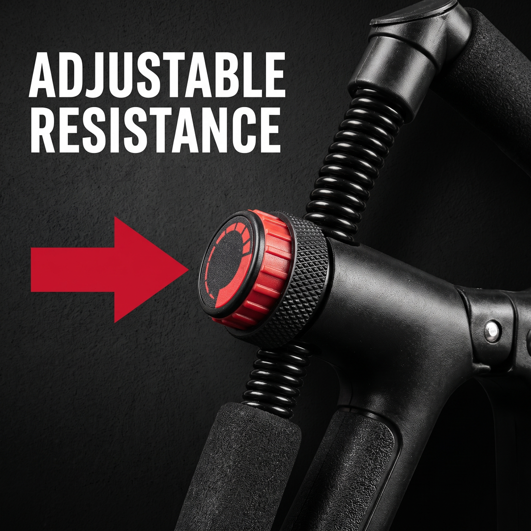 Adjustable Forearm Strengthener Wrist and Hand Grip Exerciser Arm Strength Trainer Resistance Training Equipment for Home Gym Fitness Workout Recovery - Feature Callout Adjustable Resistance Dial