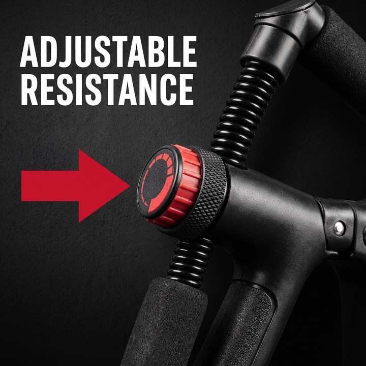 Adjustable Forearm Strengthener Wrist and Hand Grip Exerciser Arm Strength Trainer Resistance Training Equipment for Home Gym Fitness Workout Recovery - Feature Callout Adjustable Resistance Dial