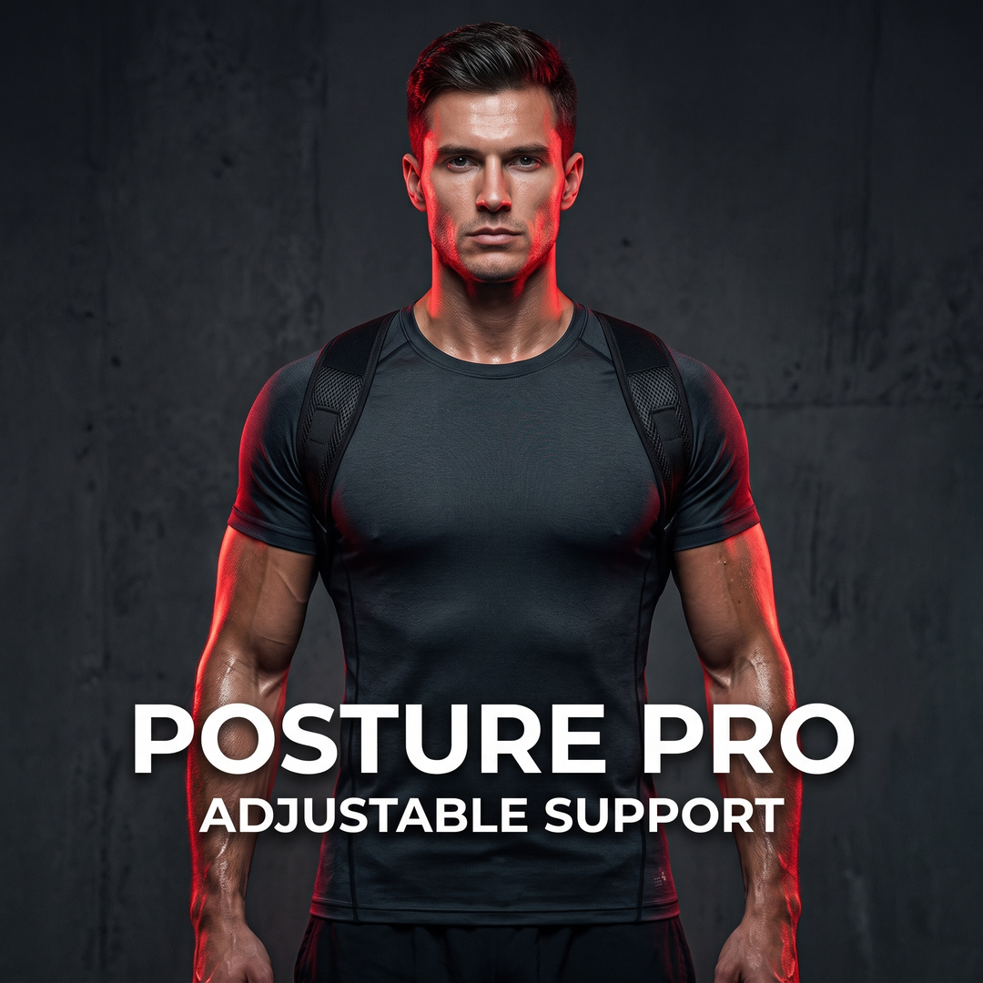 Adjustable Posture Corrector Full Back Brace Shoulder Straightener Support Brace for Men and Women Posture Improvement Back Relief Home and Office Use - Black Front View