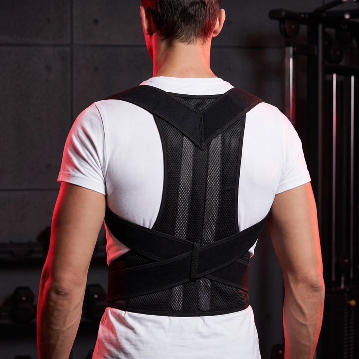 Adjustable Posture Corrector Full Back Brace Shoulder Straightener Support Brace for Men and Women Posture Improvement Back Relief Home and Office Use - Full Back Coverage Rear View