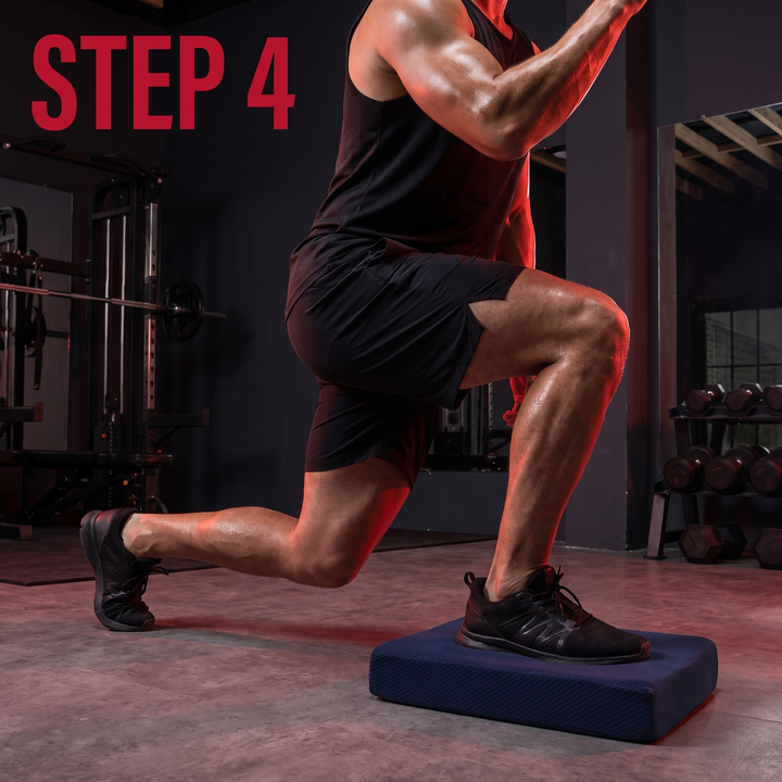 Professional Balance Pad TPE Stability Cushion Non-Slip Trainer for Ankle Core Strength Rehabilitation Home Gym Fitness Recovery Training - How To Use Step 4 Dynamic Lunge
