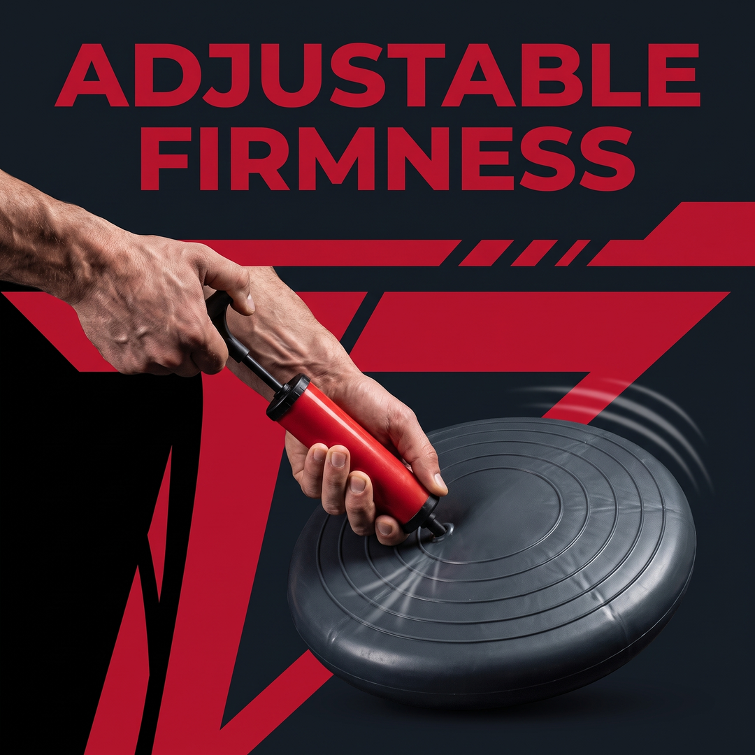Professional Inflatable Balance Pad Anti-Burst Massage Cushion Stability Disc Yoga Fitness Balance Board Training Pad for Home Gym Rehabilitation Core Strength Workout - Adjustable Inflatable Firmness