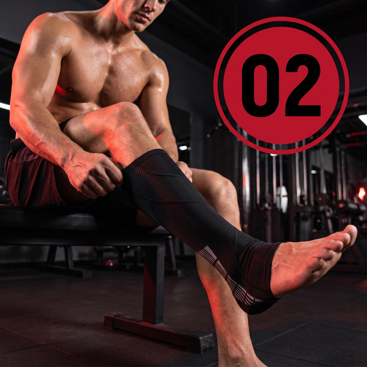 Professional Full Leg Compression Sleeves UV Protection Anti-Slip Long Knee Sleeves for Sports Recovery Circulation Support Pair - How to Wear Step 2 Slide Over Foot