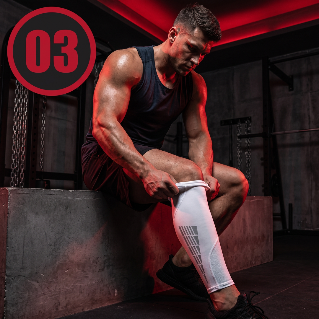 Professional Full Leg Compression Sleeves UV Protection Anti-Slip Long Knee Sleeves for Sports Recovery Circulation Support Pair - How to Wear Step 3 Unroll Upward