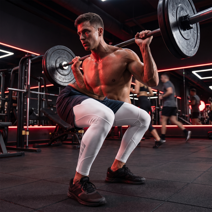 Professional Full Leg Compression Sleeves UV Protection Anti-Slip Long Knee Sleeves for Sports Recovery Circulation Support Pair - Lifestyle Gym Training
