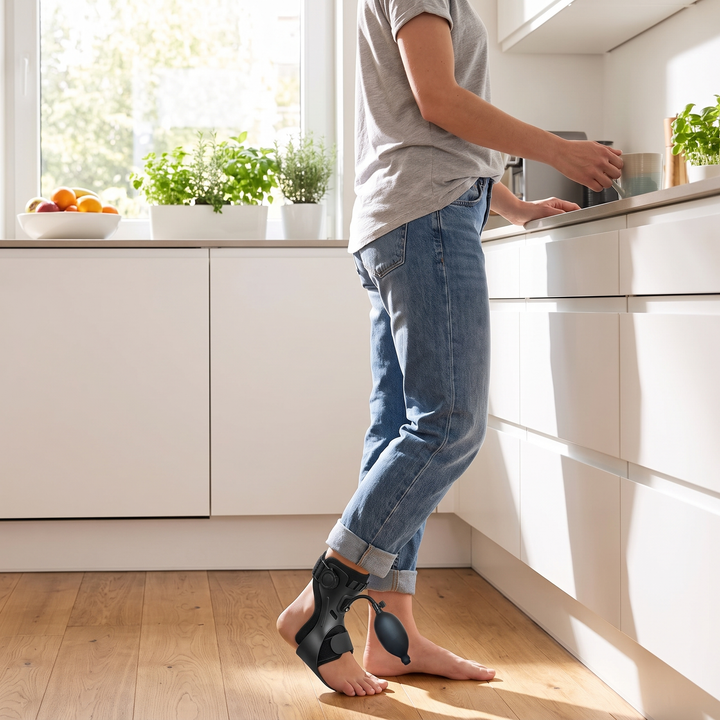 Adjustable Ankle Support Brace — everyday wear in kitchen