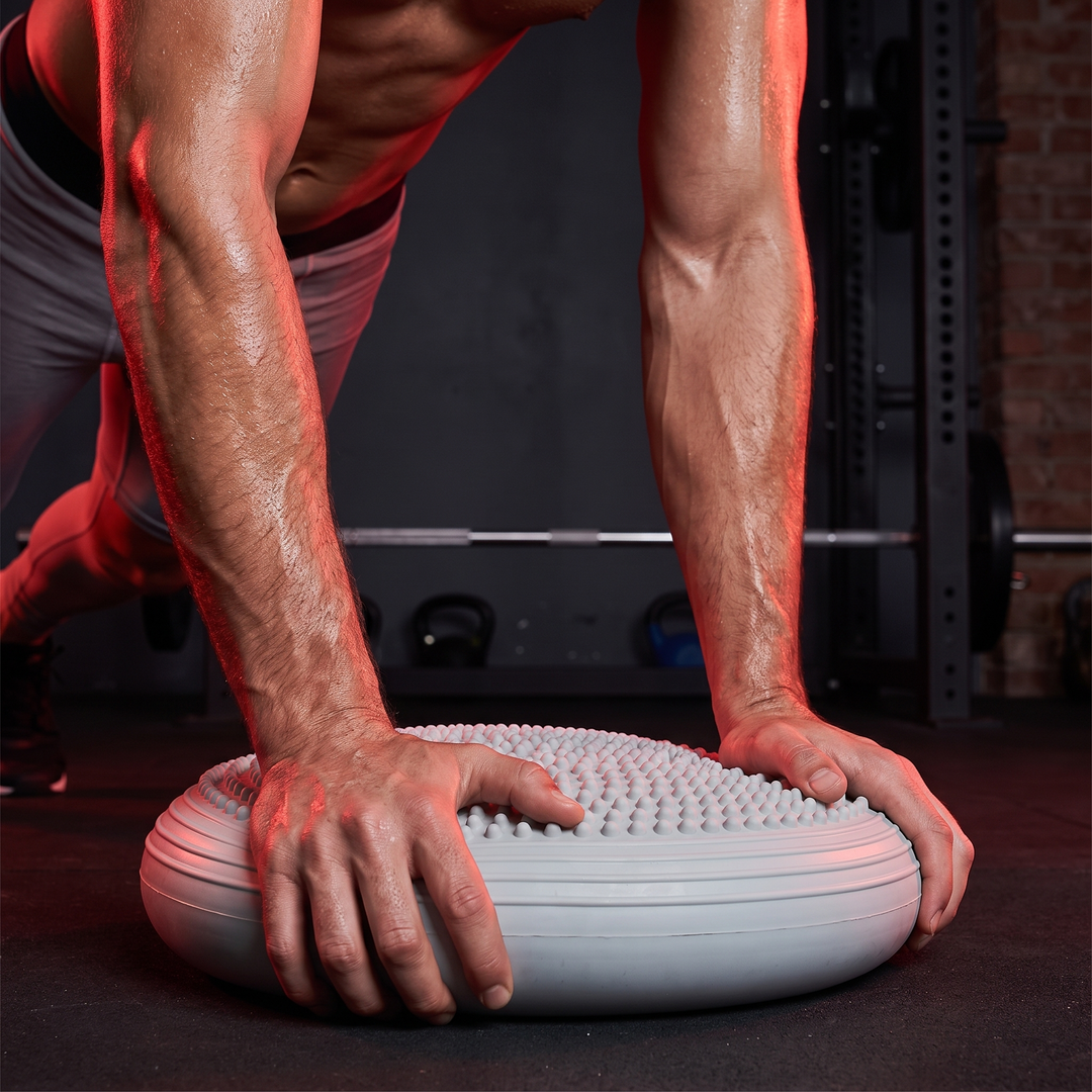 Professional Inflatable Balance Pad Core Stability Trainer Yoga Pilates Fitness Balance Board for Home Gym Rehabilitation Balance Training - core workout close-up