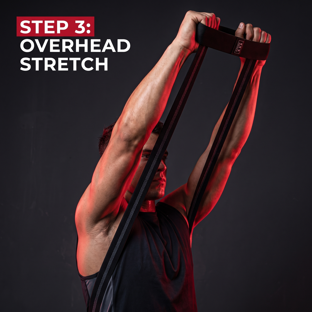 Professional Long Resistance Loop Band Full Body Workout Elastic Exercise Band Home Gym Strength Training Yoga Fitness Band Unisex - step 3 overhead stretch how-to