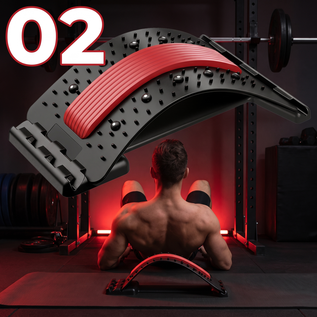 Adjustable Back Stretcher Lumbar Support Massage Pad Spine Decompression Device for Back Pain Relief Muscle Relaxation Home Use - How It Works Step 2