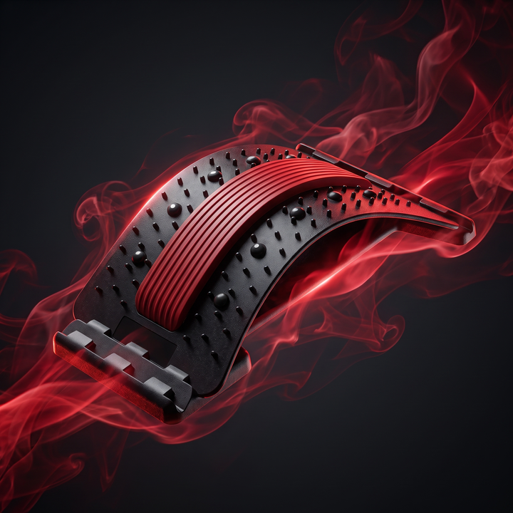 Adjustable Back Stretcher Lumbar Support Massage Pad Spine Decompression Device for Back Pain Relief Muscle Relaxation Home Use - Dramatic Advertising Hero Shot