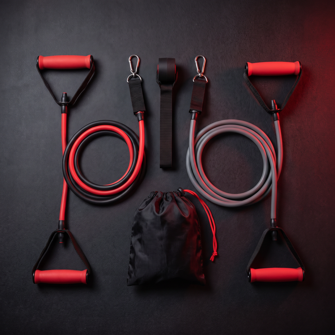 Professional Resistance Bands with Handles Exercise Bands for Strength Training Home Gym Workout Bands for Men Women Fitness Rehabilitation Equipment - Packaging Flat Lay