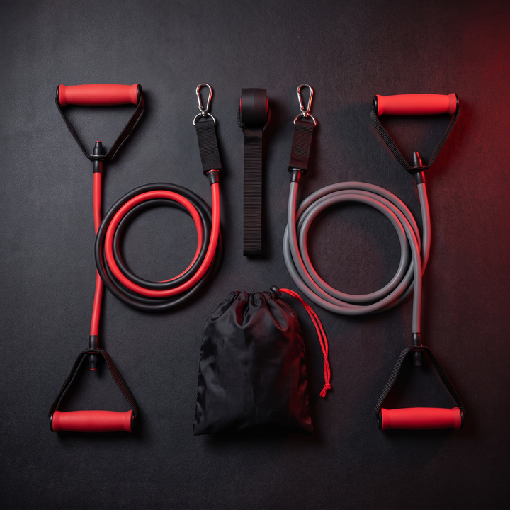 Professional Resistance Bands with Handles Exercise Bands for Strength Training Home Gym Workout Bands for Men Women Fitness Rehabilitation Equipment - Packaging Flat Lay