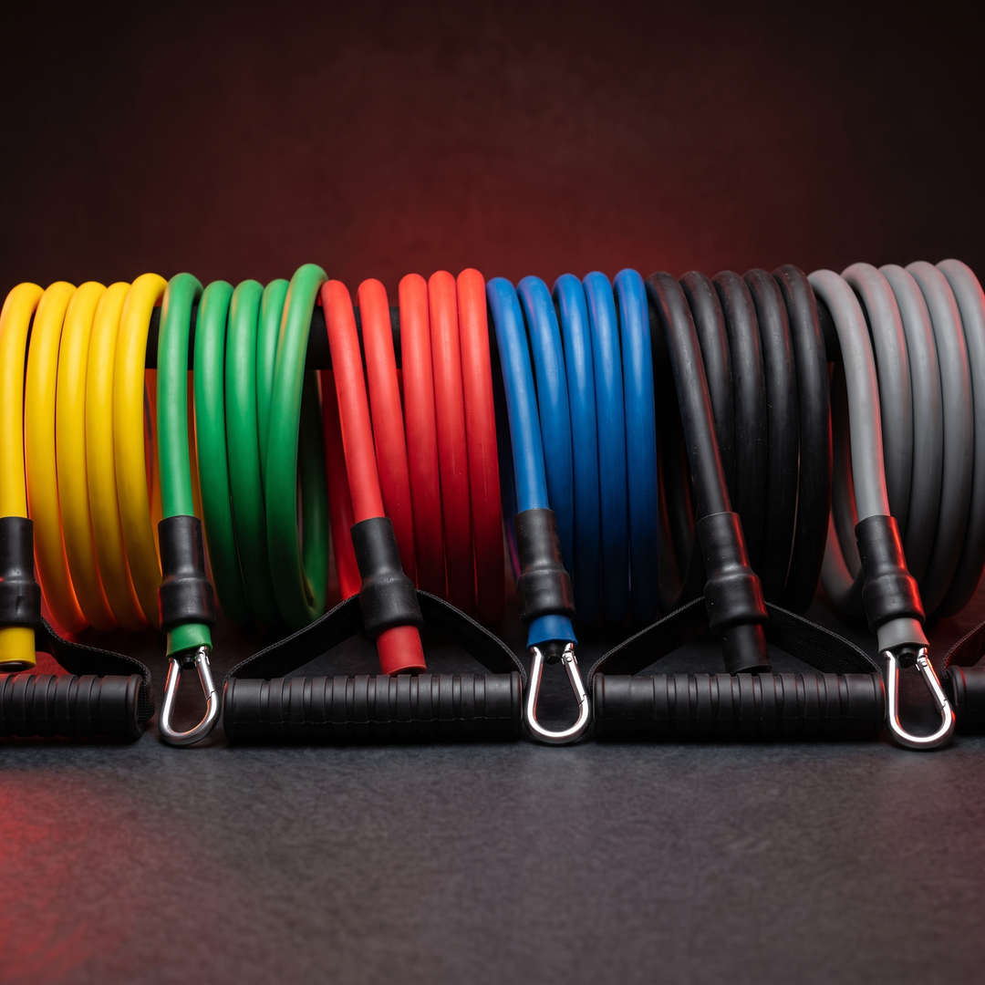 Professional Resistance Bands with Handles Exercise Bands for Strength Training Home Gym Workout Bands for Men Women Fitness Rehabilitation Equipment - Resistance Level Color Detail