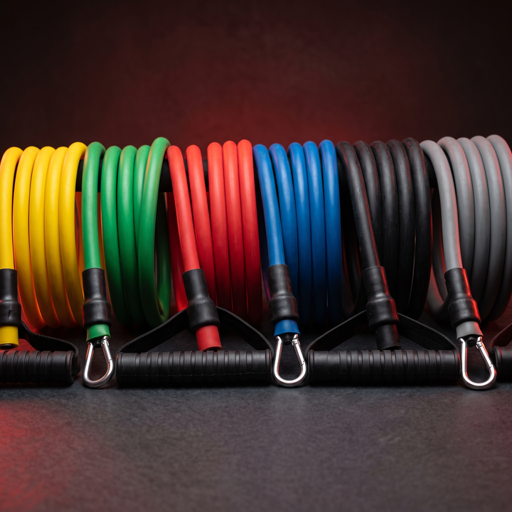 Professional Resistance Bands with Handles Exercise Bands for Strength Training Home Gym Workout Bands for Men Women Fitness Rehabilitation Equipment - Resistance Level Color Detail