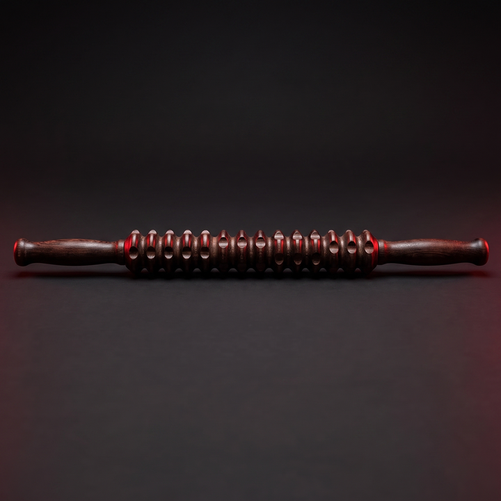Professional Wooden Muscle Roller Stick with Trigger Point Massage for Back Leg Muscle Soreness Relief Recovery Tool Home Gym - Hero Shot Front View