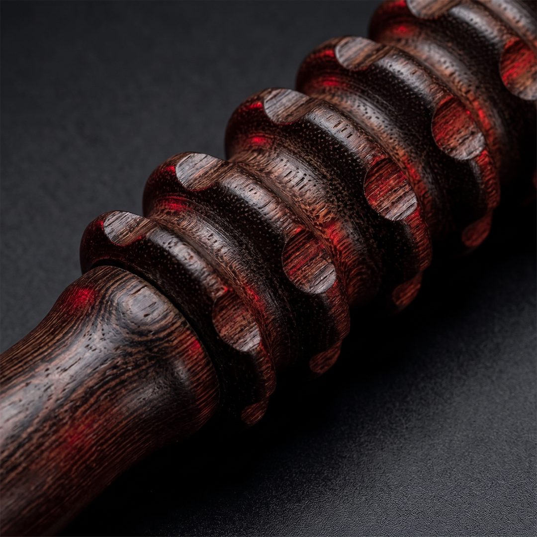 Professional Wooden Muscle Roller Stick with Trigger Point Massage for Back Leg Muscle Soreness Relief Recovery Tool Home Gym - Wood Grain Texture Detail