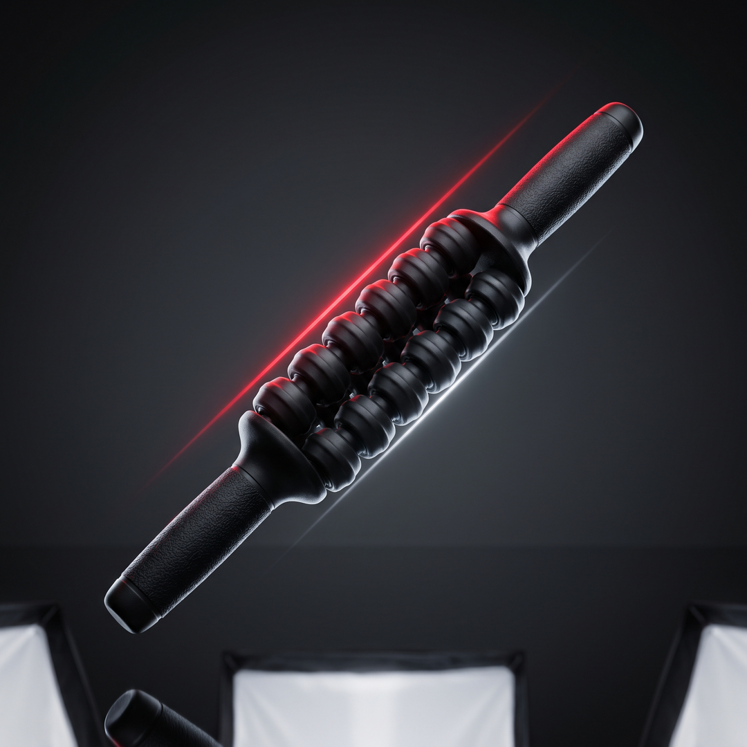Professional Massage Stick Double Row Roller Muscle Relaxation Tool Trigger Point Relief Deep Tissue Body Massager for Home Gym Recovery Physiotherapy - Hero Shot