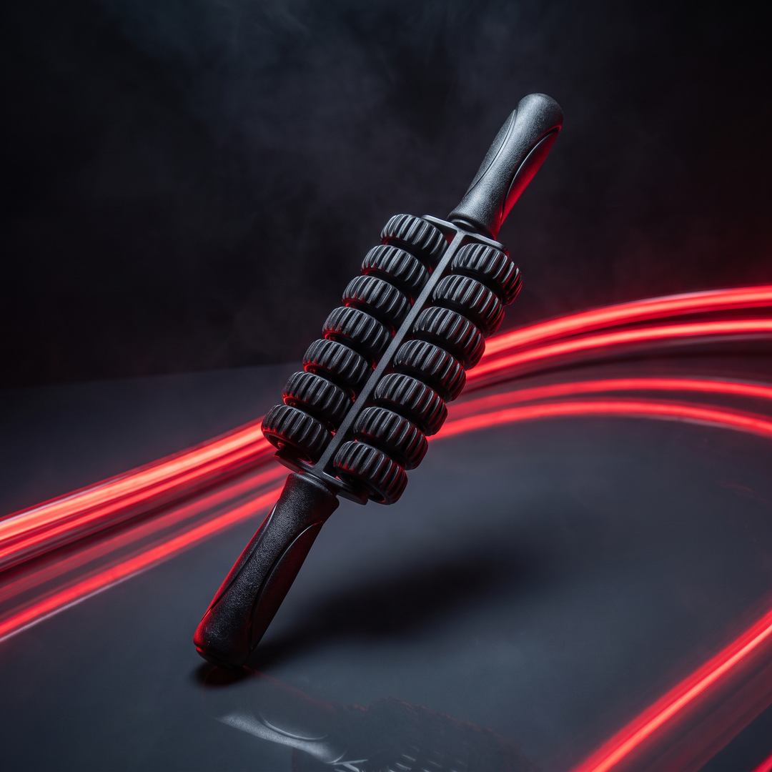 Professional Massage Stick Double Row Roller Muscle Relaxation Tool Trigger Point Relief Deep Tissue Body Massager for Home Gym Recovery Physiotherapy - Dynamic Hero Shot