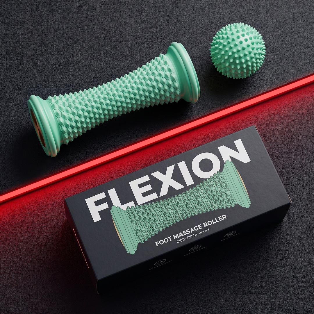 Professional Foot Massage Roller Set — packaging flat-lay