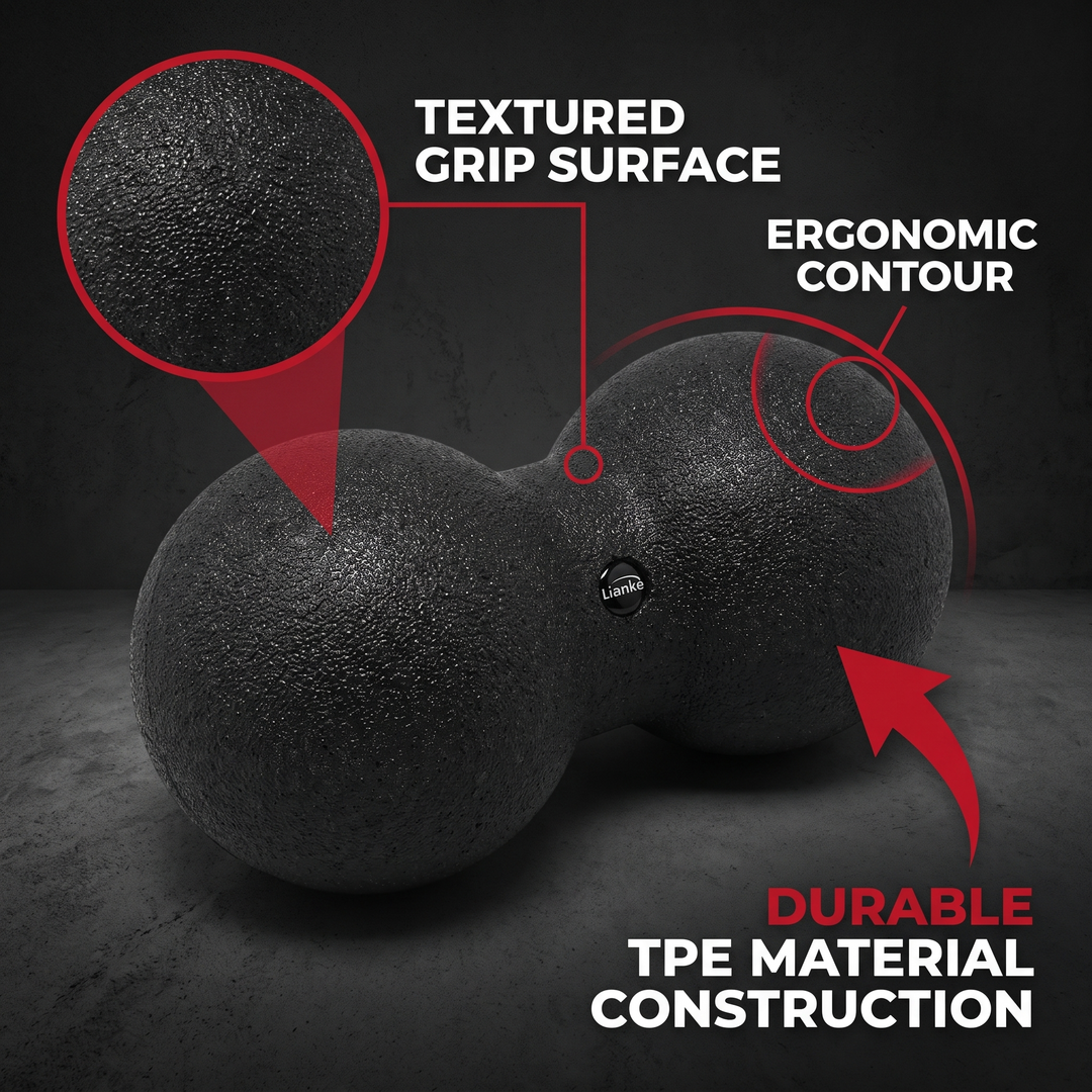 Professional Peanut Massage Ball Set Acupressure Trigger Point Massager Neck Back Myofascial Release Fitness Yoga Recovery Tool - Textured Grip Surface Detail