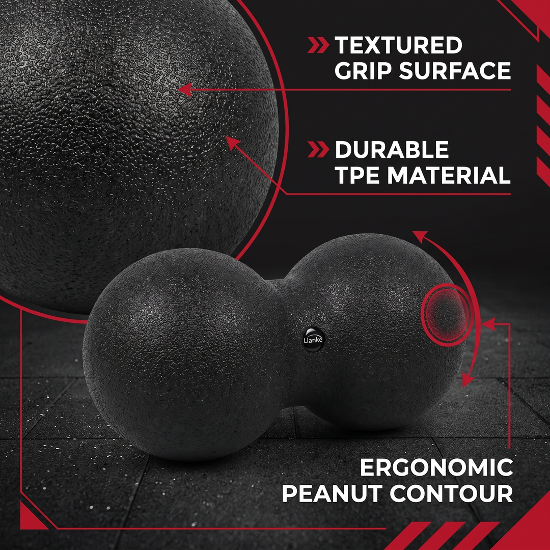 Professional Peanut Massage Ball Set Acupressure Trigger Point Massager Neck Back Myofascial Release Fitness Yoga Recovery Tool - Peanut-Shaped Dual-Ball Design