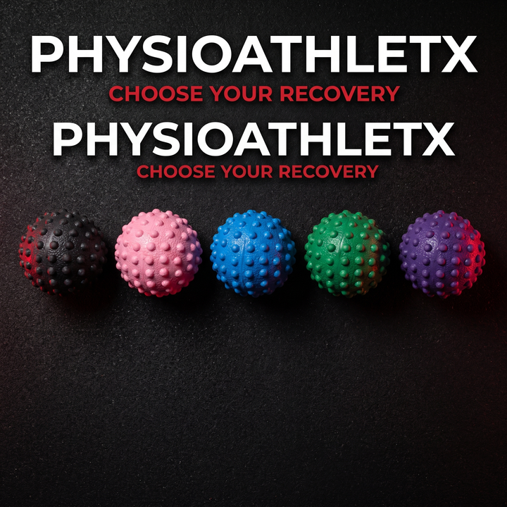 Professional Fascia Massage Ball Trigger Point Roller for Neck Shoulder Back Legs Feet Hands Muscle Relaxation Recovery Fitness - All 5 Colors Flat Lay