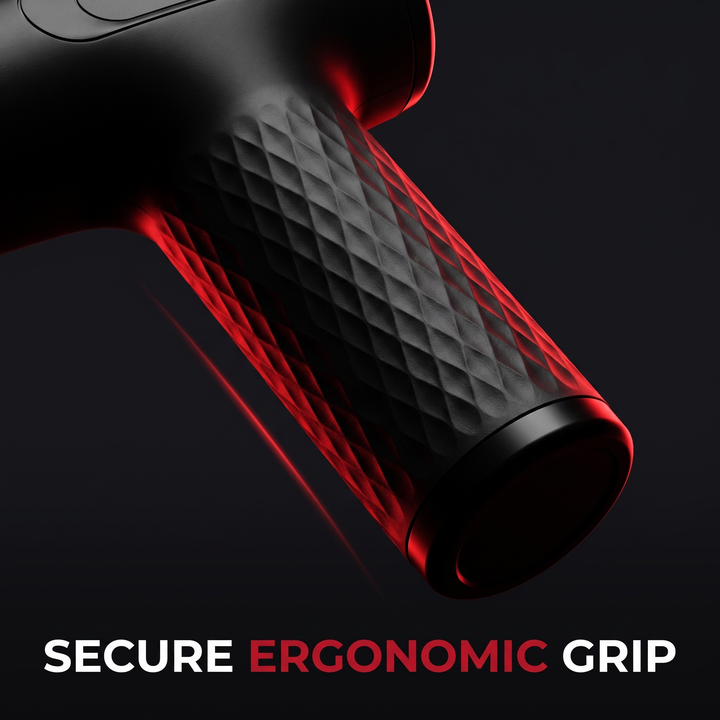 Professional Fascia Massage Gun High-Frequency Vibration Deep Tissue Muscle Relaxation Device Replaceable Heads Full Body Recovery - Ergonomic Grip Detail