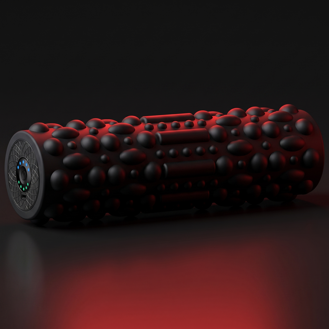 PHYSIOATHLETX Electric Vibrating Foam Roller - Black